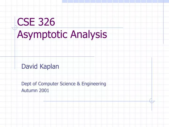 cse 326 asymptotic analysis
