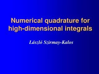 Numerical quadrature for high-dimensional integrals