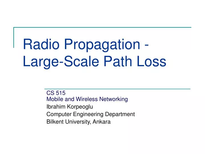 radio propagation large scale path loss