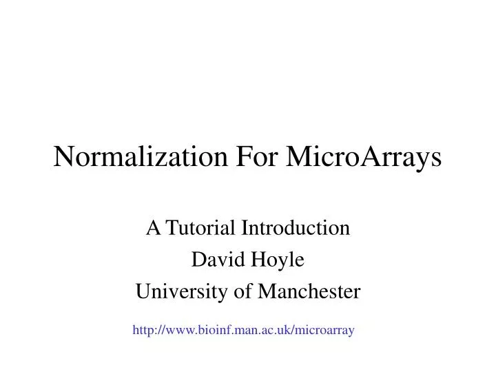 normalization for microarrays