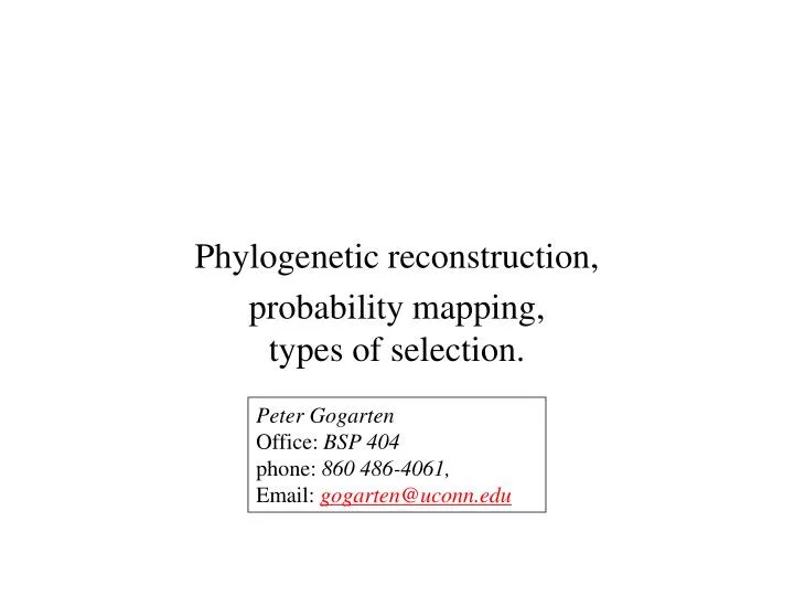 phylogenetic reconstruction probability mapping types of selection