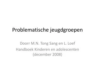 problematische jeugdgroepen