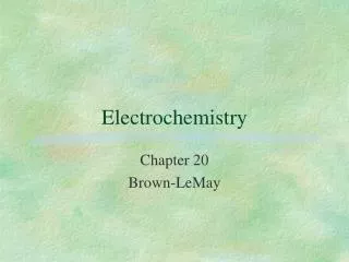 Electrochemistry