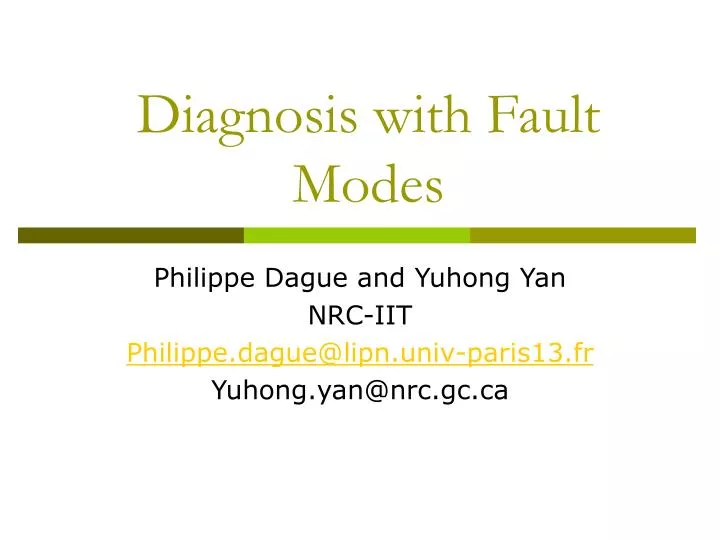 diagnosis with fault modes