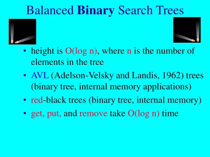 balanced binary search trees