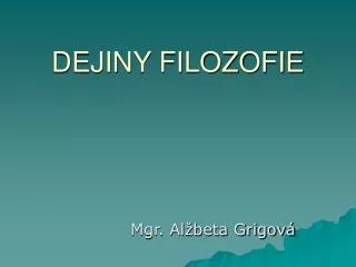 dejiny filozofie