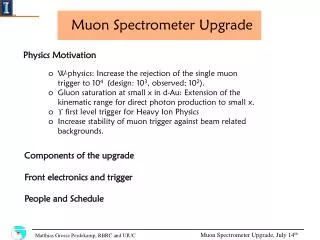 Muon Spectrometer Upgrade