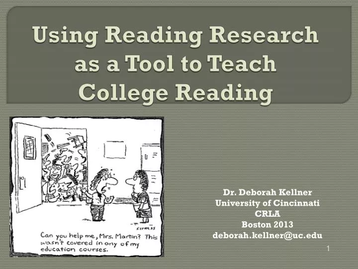 using reading research as a tool to teach college reading