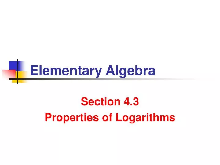 elementary algebra