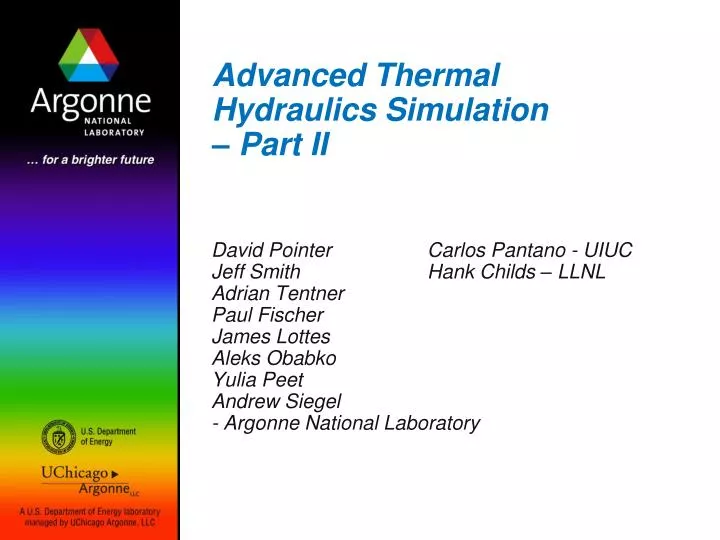advanced thermal hydraulics simulation part ii