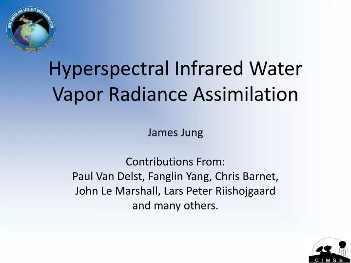 hyperspectral infrared water vapor radiance assimilation