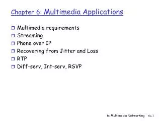 Chapter 6: Multimedia Applications