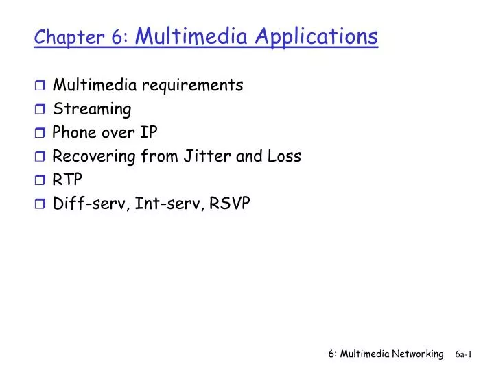 chapter 6 multimedia applications