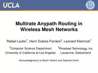 Multirate Anypath Routing in Wireless Mesh Networks