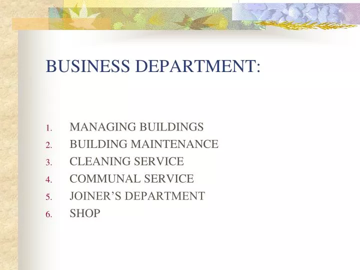 business department