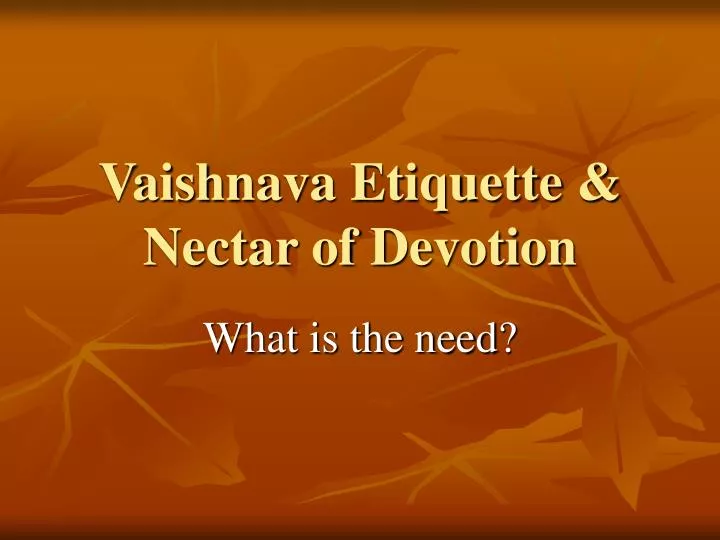 vaishnava etiquette nectar of devotion