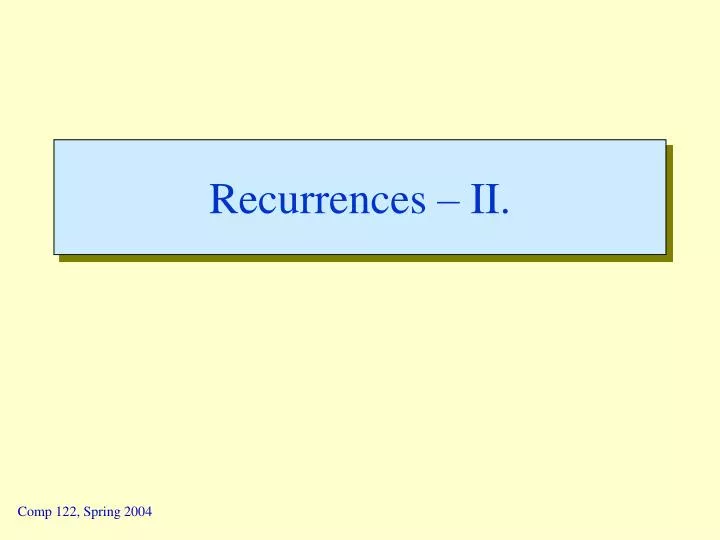recurrences ii