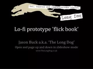 Lo-fi prototype 'flick book'