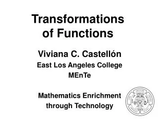 Transformations of Functions