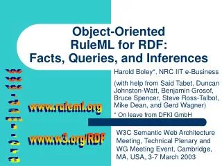 Object-Oriented RuleML for RDF: Facts, Queries, and Inferences