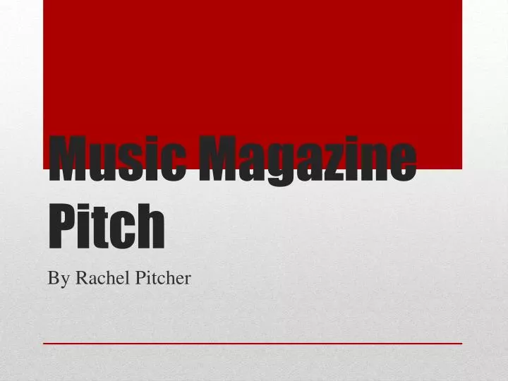 music magazine pitch