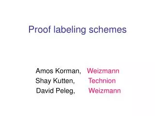 Proof labeling schemes
