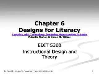 EDIT 5300 Instructional Design and Theory