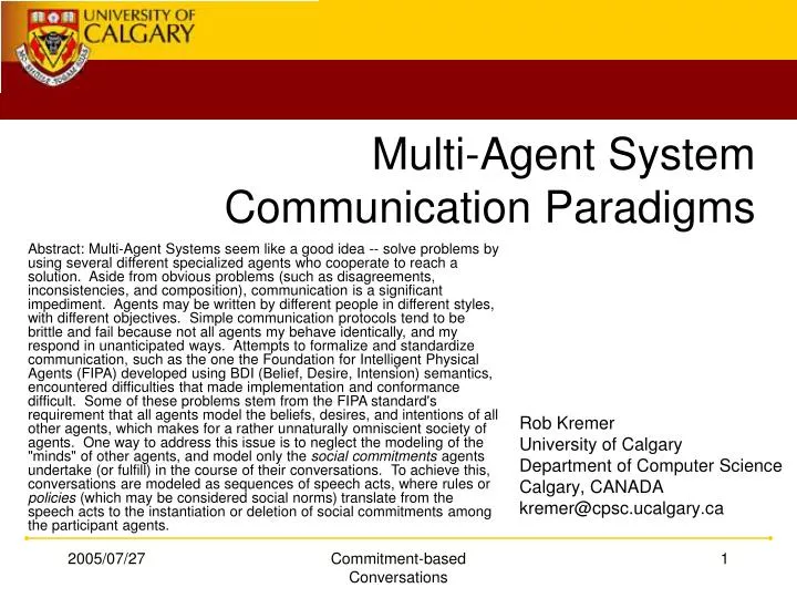 multi agent system communication paradigms