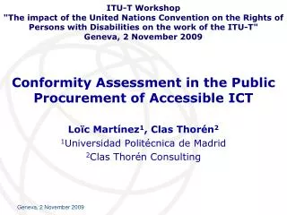 Conformity Assessment in the Public Procurement of Accessible ICT