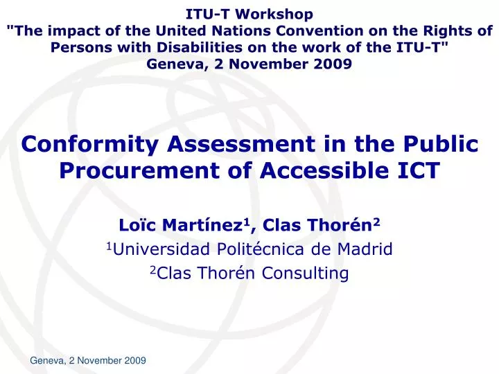 conformity assessment in the public procurement of accessible ict