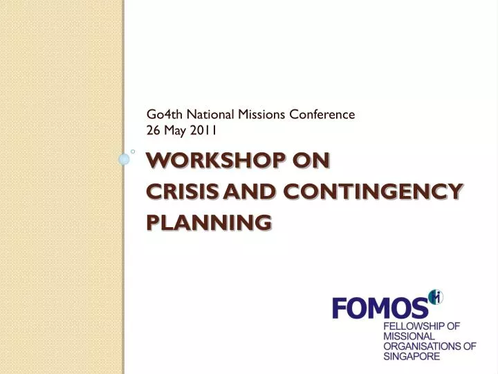 workshop on crisis and contingency planning
