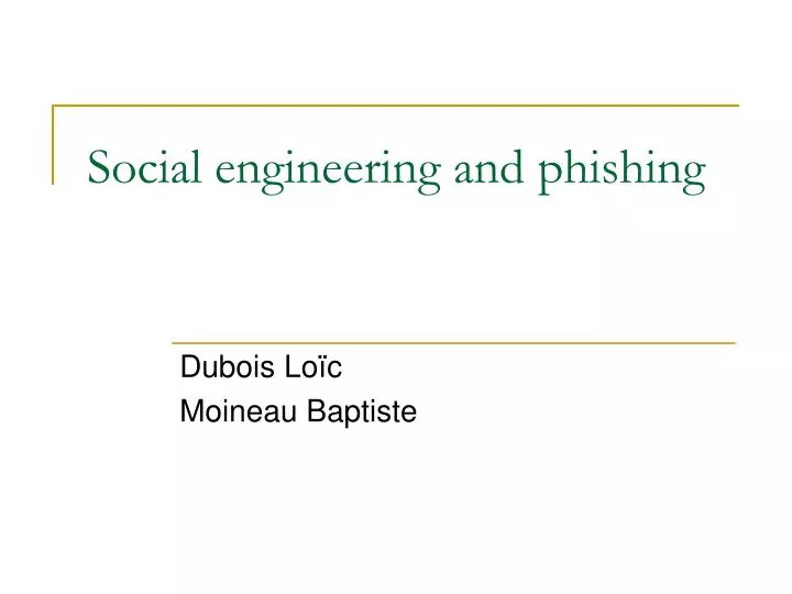 social engineering and phishing