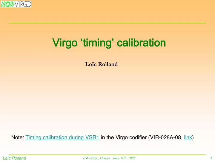 virgo timing calibration
