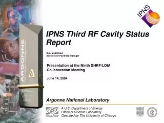 IPNS Third RF Cavity Status Report