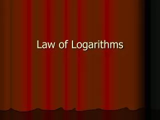 law of logarithms
