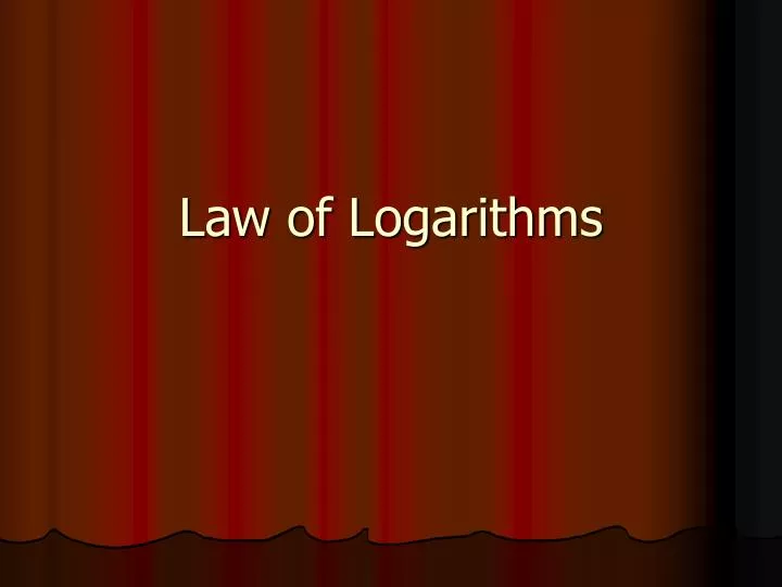 law of logarithms