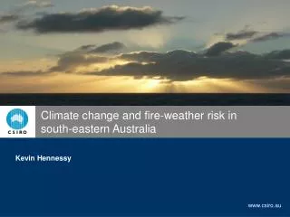 Climate change and fire-weather risk in south-eastern Australia