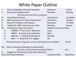 White Paper Outline