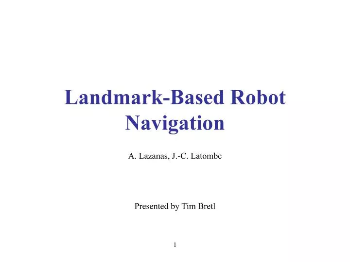 landmark based robot navigation