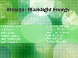 iDesign: Blacklight Energy