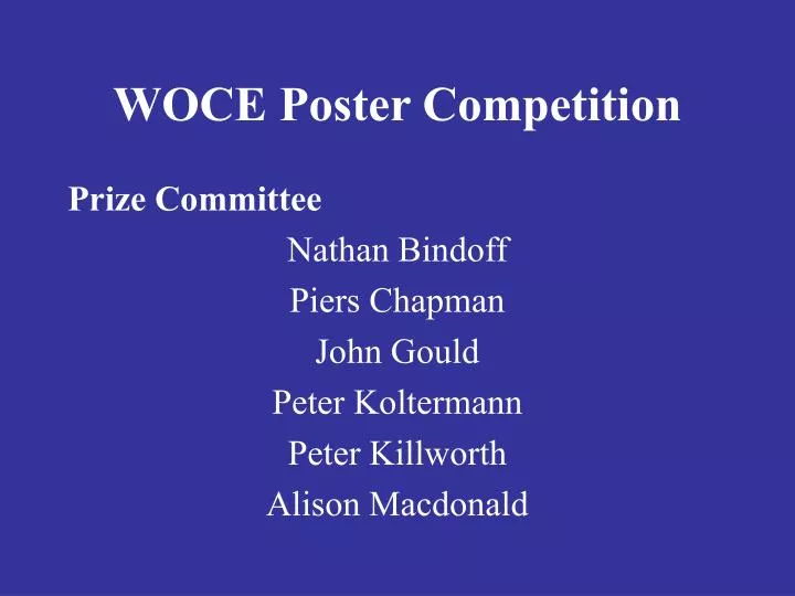 woce poster competition