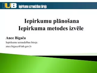 iepirkumu pl no ana iepirkuma metodes izv le