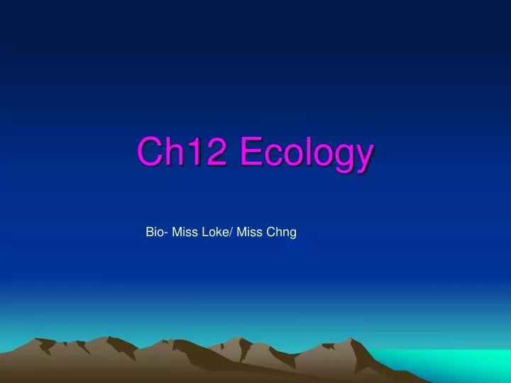 ch12 ecology