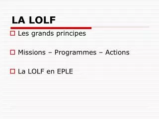 la lolf