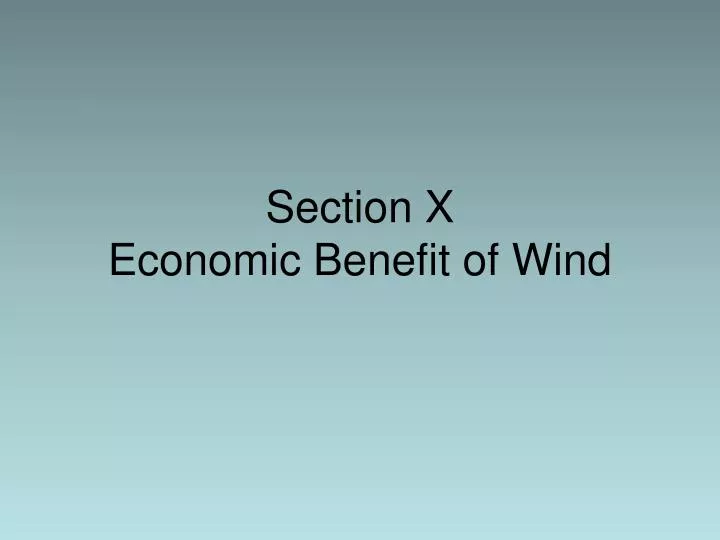 section x economic benefit of wind