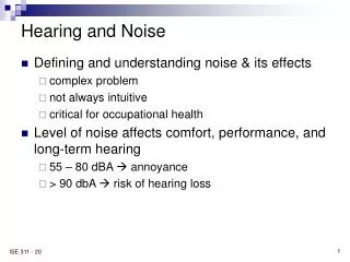 Hearing and Noise