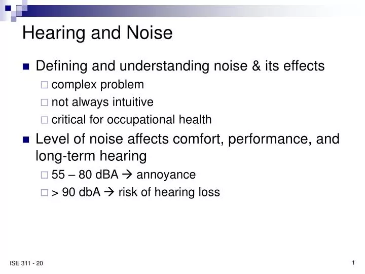 hearing and noise