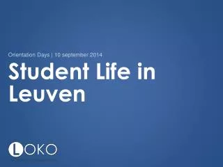 Student Life in Leuven