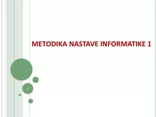 metodika nastave informatike 1