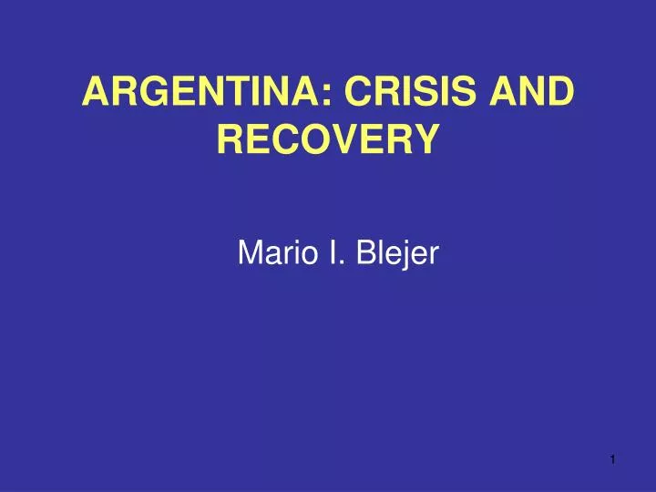 argentina crisis and recovery
